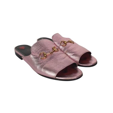 gucci pink metallic mules|Gucci mules street style.